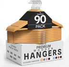 Utopia Home Wooden Hangers 90 Pack – Slim Suit Hangers Natural by UTOPIAHOME