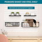 Peg Board Accessories Kit,Pegboard Hooks Assortment with Bins,Cups,Wire Baskets,Paper Towel Holder Can be Used for Pegboard Garage Workbench Craft Room Organizing Tools (Transparent Cup+Box) - Image 4