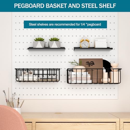 Peg Board Accessories Kit,Pegboard Hooks Assortment with Bins,Cups,Wire Baskets,Paper Towel Holder Can be Used for Pegboard Garage Workbench Craft Room Organizing Tools (Transparent Cup+Box) - Image 4