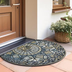 CHICHIC Entrance Door Mat Large 24 x 36 Inch Entry Way Doormat Front Door Rugs Outdoors Heavy Duty Welcome Mat Non Slip Rubber Back Low Profile for Garage, Patio, High Traffic Area, Blue - Image 2