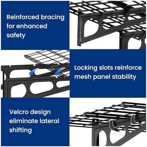 FLEXIMOUNTS 2-Pack Garage Shelving with Hooks, 2x6ft Storage Shelves, Black - Image 5
