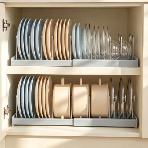 2-Pack Pots and Pans Organizer under cabinet with 9 Adjustable Dividers-22" - Image 6