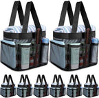 8 Packs Large Mesh Shower Caddy with 8 Pocket and Handle, Black by Seeshack
