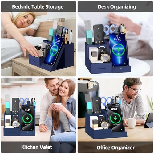 Wireless Charger with Desk Organizer, Multifunctional Desk Pen Holder - Image 4