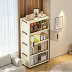 4 Tier Storage Bins with One Lids 23QT Plastic Storage Boxes with Wheels Collapsible Storage Containers Organizers for Living Room Office Dorm, White - Image 4