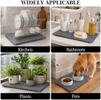 Stone Drying Mat for Kitchen Counter, Stone Dish Drying Mat with 4 Wooden Feet & Foldable Stainless Steel Dish Drying Rack for Sink Area, Apartment, RV & Small Household Kitchen - Image 7