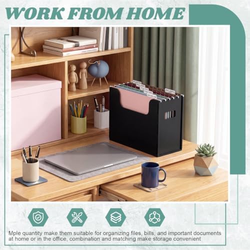 Qeeenar 2 Pcs Hanging File Box with 10 Pcs Morandi Hanging File Folders - Image 7
