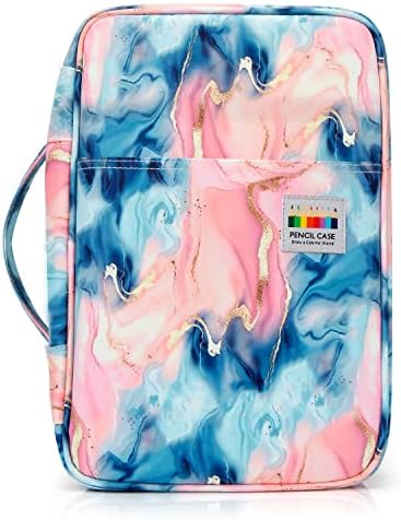 YOUSHARES Organizer Color Pencil 300 Slots - Pen Case Organizer with Handy Wrap & Zipper, Multilayer Holder for Prismacolor Colored Pencils & Gel Pen (Quicksand Pink) - Image 2