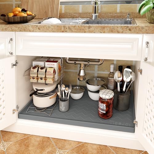 TigeJoy Under Sink Mats for Kitchen Waterproof 25" x 22", Cabinet Liner - Image 3