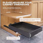 Seinloes 4 Pack Expandable (9"-14") Pull Out Cabinet Organizer 21" Deep With Raising Pad for Framed Cabinets,Upgrade 3 Slide Rails Slide Out Drawers,No Drill Roll Out Shelves Adhesive,Black - Image 3