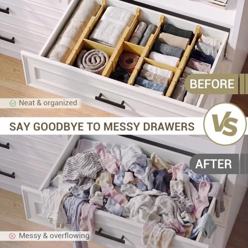 Deep Drawer Dividers For Clothes,Expandable Drawer Organizer (4, Short) - Image 6
