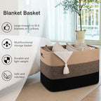 OIAHOMY 108L Extra Large Blanket Basket Dog Toy Basket Yellow and Black - Image 5