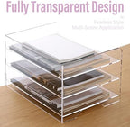 SANRUI Acrylic Paper Organizer Letter Tray for Desk, 3 Tier Enlarged File Sorter,Clear File Holder Desktop Shelf Document Storage for School Office Home - Image 3
