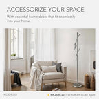 Adesso Coat Rack, Brushed Steel, 6 Hooks, Space-Saving, 67" - Image 2