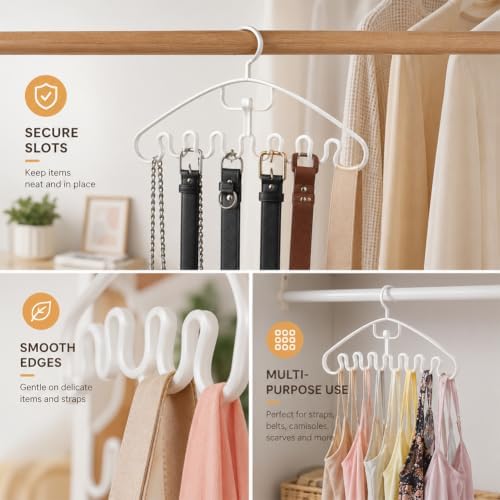 10pcs Wavy Accessory Hangers Tank Tops Scarves Belts Non-Slip，Blue-10pcs - Image 6