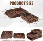 Geelin 3 Pack Water Hyacinth Woven Stackable Letter Paper Tray, Brown - Image 2