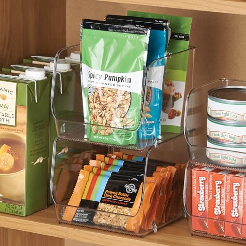 iDesign Stackable Open-Front Storage Bins, Set of 6, Clear - Image 3