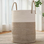 JMvicyroam 100L Cotton Rope Laundry Basket Hamper, Brown by JMvicyroam