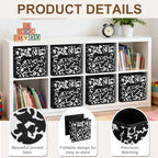 LemonRoad 6 Fabric Cube Storage Bin 11'' Classroom Bin, Black, Classic - Image 3
