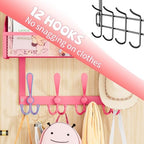 Kaiferty Over The Door Hooks Organizer, Coat Rack Over The Door Storage Hanger Towel Rack, Back of Door Storage Organizer for Bathroom,Bedroom,Kitchen,Office (Pink, 3-Tier) - Image 3