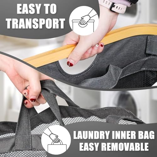 Hampers for Laundry Basket with Lid, 160L Large Laundry Hamper 3 Section - Image 6