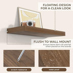 RICHFOCUS 24Inch Floating Shelves for Wall 2Pack, Walnut, 8" Deep - Image 6