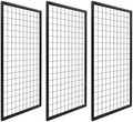 NectaCol 3 Packs Grid Wall Panels, Metal Black Wire Grid Panel, Gridwall Display Rack, Heavy Duty Gridwall Panels for Retail Display by NectaCol