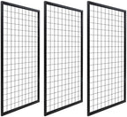 NectaCol 3 Packs Grid Wall Panels, Metal Black Wire Grid Panel, Gridwall Display Rack, Heavy Duty Gridwall Panels for Retail Display by NectaCol