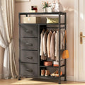 YOSHOOT 31.5" Dresser with Hanging Rack, Closet Dresser for Kids Bedroom by YOSHOOT