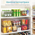 Vtopmart 6 Pack Extra Large Clear Stackable Storage Bins with Lids, 11inch Organizer Bins with Handle for Onions and Potatoes, Plastic Containers for Pantry, Freezer, Kitchen, Closet Organization - Image 4
