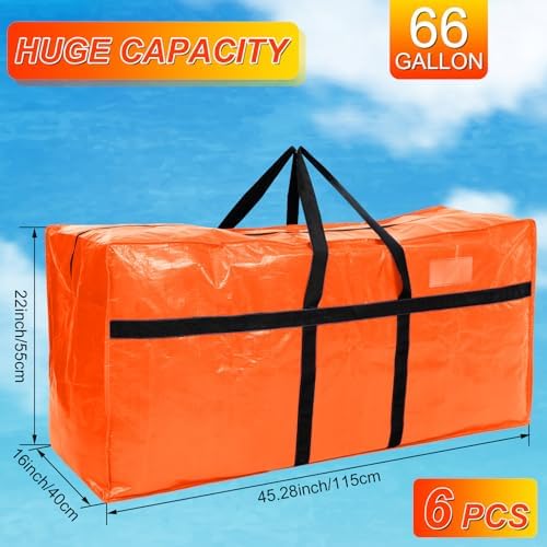 6 Pcs 66 Gallon Extra Large Moving Bags Heavy Duty Storage Bag - Image 2
