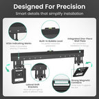 ynVISION.DESIGN Ultra Slim TV Mount with 17" Media Box for 43-100" TVs - Image 4