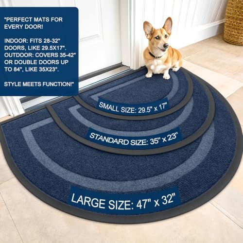 OLANLY Half Circle Front Door Mat Outside 59x34 All-Season Rubber Doormat - Image 2