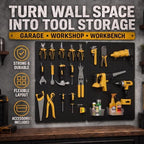 Pegboard Organizer Kit, 4 Pack 12 x 16 in Metal Panels with 6 Bins, Black - Image 2