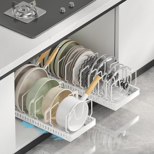 Pull Out Pot Lid Organizer by WOSHEN