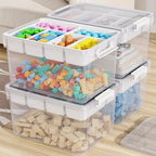 160Qt Stackable Storage Bins with Lids Trays Craft Box Organizers, 4Pack,WH by HOMETUK