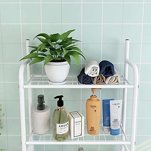 3-Shelf Bathroom Organizer Over Toilet, Space Saver Storage, White - Image 5
