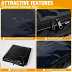 Plastic Storage Bags with Easy-Glide Zipper, Pack of 8, Durable Clear Vinyl Zippered Storage Bags for Clothes Sweaters Comforters Blankets Sheets Bedding (14.2 x 12 x 3.2 Inch, Transparent Black) - Image 4