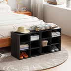 Aenuert 12-Cubby Shoe Rack, 3-Tier Wood Shoe Organizer, Multifunctional Shoe Organizer Bench for Entryway, Mudroom, Hallway, Closet,36.22 * 11.81 * 17.72 Inch,Black - Image 6