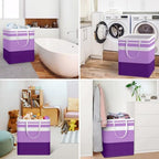 HomeHacks 2 Pack Laundry Baskets, Laundry Hampers Bags (Purple 100Lx2) - Image 6