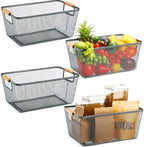 Ziliny 4 Pcs Mesh Wire Baskets for Organizing, Large, Dark Gray by Ziliny