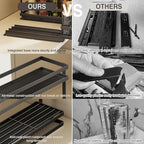 Magheo Pull Out Spice Rack Organizer for Cabinet, 2 Pack Metal Seasoning Organizer Slide Out Spice Storage Shelf No Assembly Vertical Spice Rack Pullout for Kitchen & Bahthroom No Drill(2 Tier,Black) - Image 4