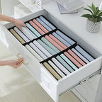 Qozary 4 Pack Drawer Organizers for Clothing, 10 Grids Foldable Dresser Drawer Organizers, Clothes Organizer for Folded Clothes, T-shirt, Tank Tops, Camisoles, Underwear, Leggings, Baby Clothes - Image 4