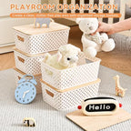 8 Pack Small Plastic Storage Bins with Bamboo Lids, Stackable Plastic Storage Baskets for Organizing with Handles, Organizer Bins with Labels for Room, Craft, Containers for Classroom Storage - Image 5
