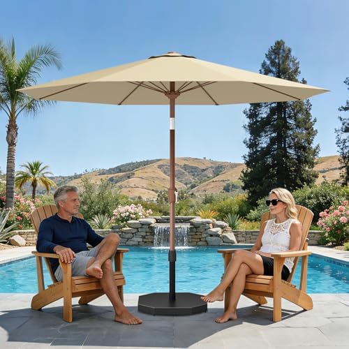 GREENVINES 18" Concrete-Patio-Umbrella-Base, Cast Iron Covered, Black - Image 3
