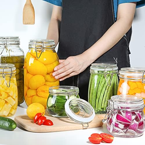 ComSaf Round Small Glass Pantry Jars with Airtight Lids 17 oz 6 Pack - Image 3