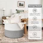 Goodpick Woven Blanket Basket Living Room, Toy Bin for Playroom, 85L - Image 4