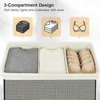 STO STO 3 Section Laundry Hamper with Lid, 180L Steel-Frame 3 Compartment Laundry Sorter with Removable Washable Liner, Breathable Large Laundry Basket for Bedroom, Bathroom, Laundry Room, Dorm - Image 5