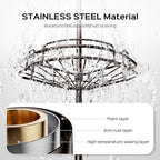 HAMITOR Corner Shower Caddy Tension Pole: No-Drill Rustproof Bathroom Shelf - Image 3