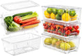 ANDGOO Pull-Out Fridge Organizer Bins, 4-Pack, Drain Tray, Clear by ANDGOO